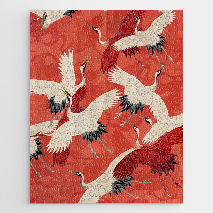 Red Cranesin Kimono Jigsaw Puzzle Gallery Image 1