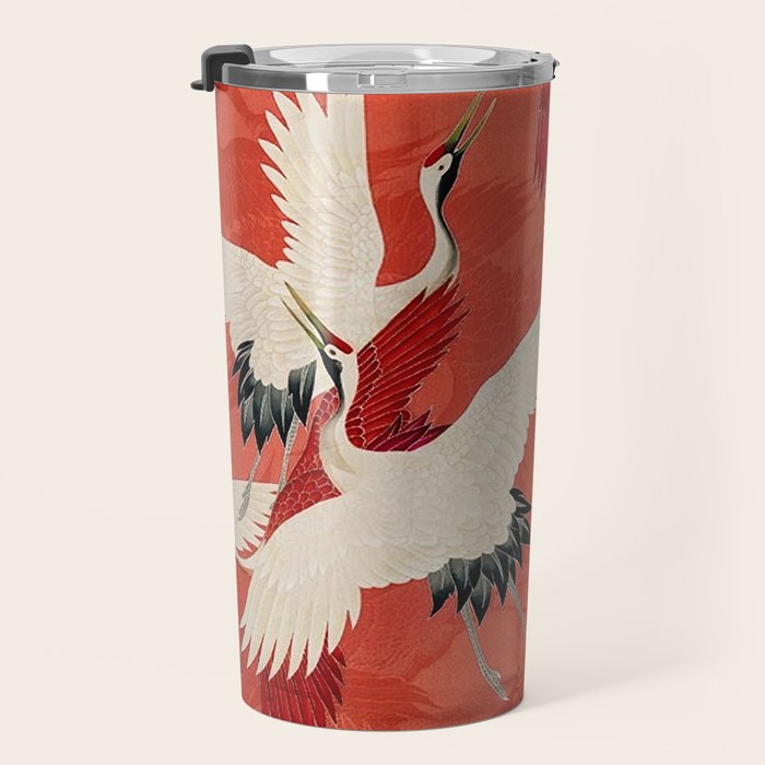 Red Cranesin Kimono Travel Mug Gallery Image 3
