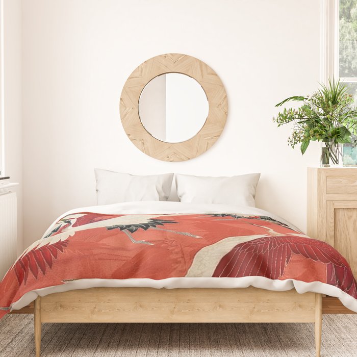 Red Cranesin Kimono Duvet Cover Gallery Image 3