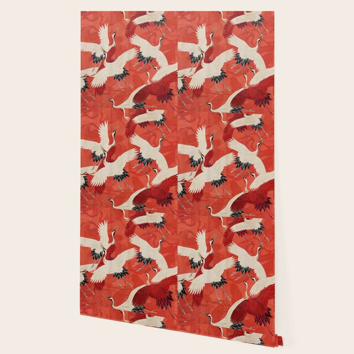 Red Cranesin Kimono Wallpaper Gallery Image 2