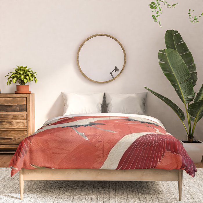 Red Cranesin Kimono Comforter Gallery Image 3
