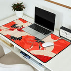 Red Cranesin Kimono Desk Mat Gallery Image 2