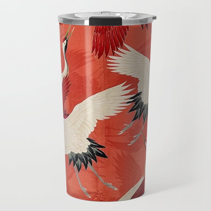 Red Cranesin Kimono Travel Mug Gallery Image 1