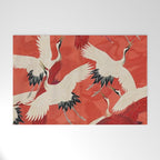 Red Cranesin Kimono Welcome Mat Gallery Image 1