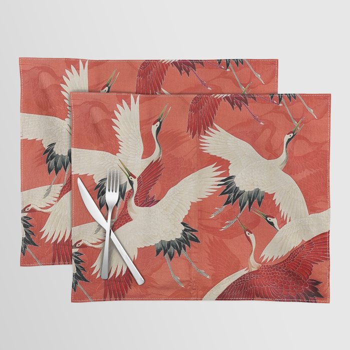 Red Cranesin Kimono Placemat Gallery Image 1