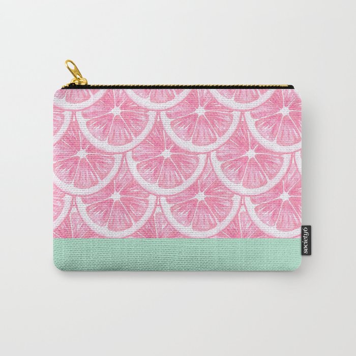 Zesty splice - pink grapefruit Carry All Pouch Gallery Image 1