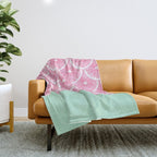 Zesty splice - pink grapefruit Throw Blanket Gallery Image 1