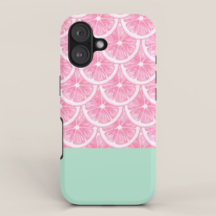 Zesty splice - pink grapefruit iPhone Case Gallery Image 1