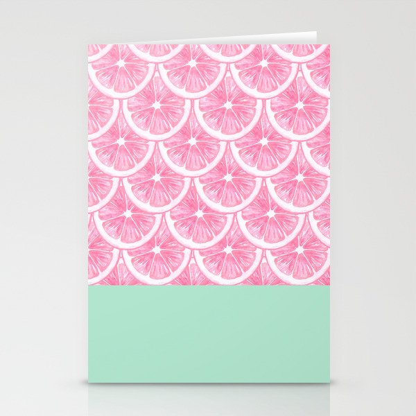 Zesty splice - pink grapefruit Stationery Card Gallery Image 2