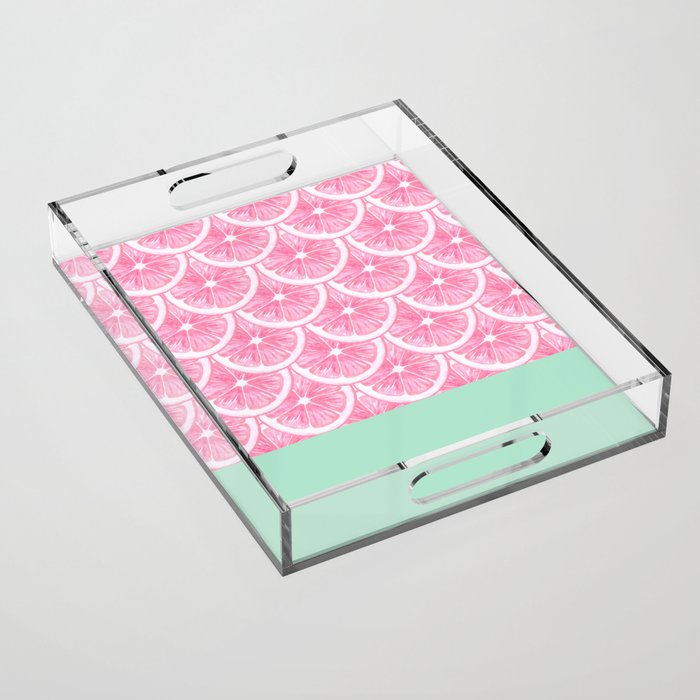Zesty splice - pink grapefruit Acrylic Tray Gallery Image 1