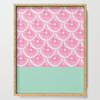 Zesty splice - pink grapefruit Serving Tray Gallery Image 1