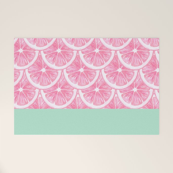 Zesty splice - pink grapefruit Welcome Mat Gallery Image 1