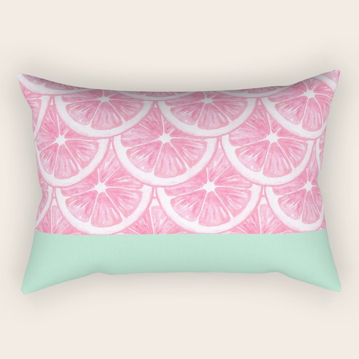 Zesty splice - pink grapefruit Rectangular Pillow Gallery Image 1