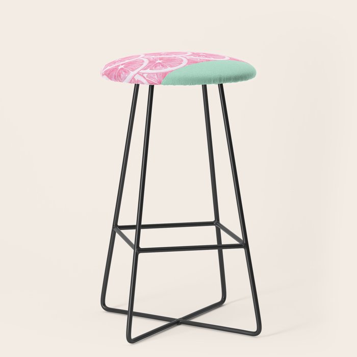 Zesty splice - pink grapefruit Stool Gallery Image 1