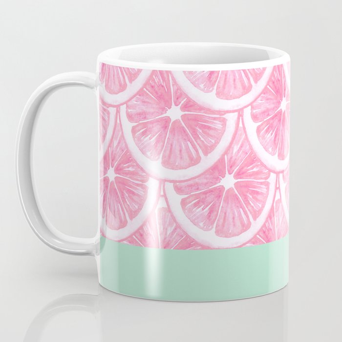 Zesty splice - pink grapefruit Coffee Mug Gallery Image 3
