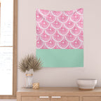 Zesty splice - pink grapefruit Wall Tapestry Gallery Image 2