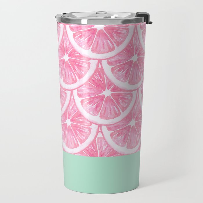 Zesty splice - pink grapefruit Travel Mug Gallery Image 2