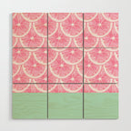 Zesty splice - pink grapefruit Wood Wall Art Gallery Image 1