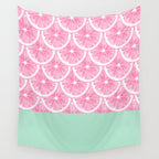 Zesty splice - pink grapefruit Wall Tapestry Gallery Image 4