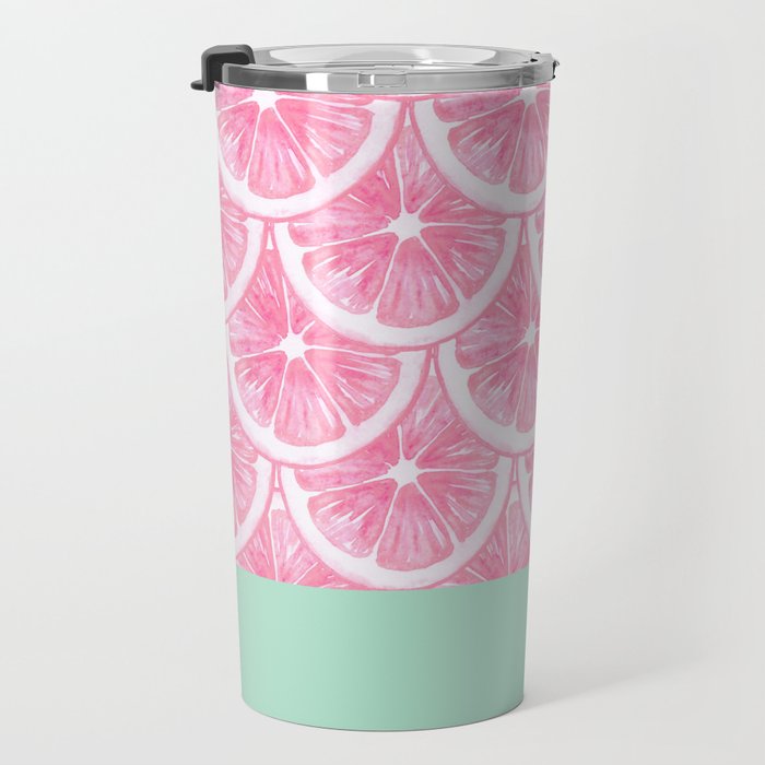 Zesty splice - pink grapefruit Travel Mug Gallery Image 3