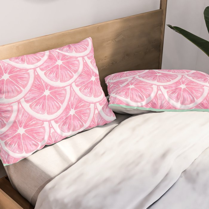 Zesty splice - pink grapefruit Pillow Sham Gallery Image 2
