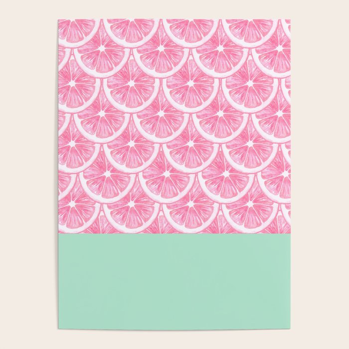 Zesty splice - pink grapefruit Poster Gallery Image 1
