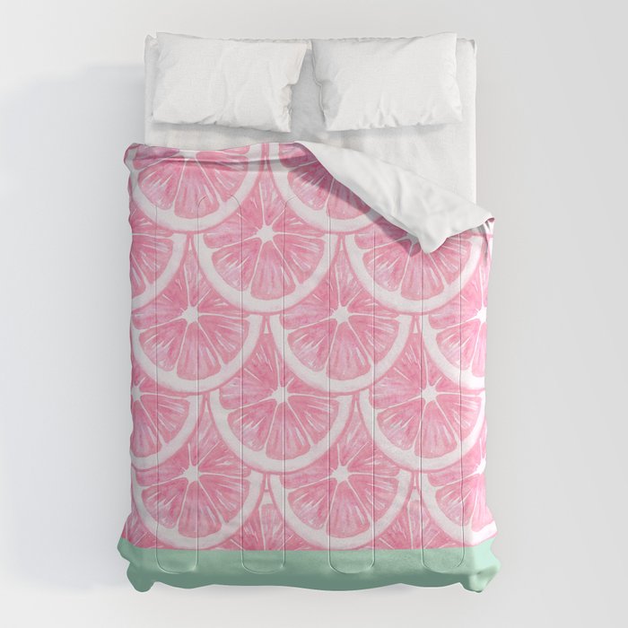 Zesty splice - pink grapefruit Comforter Gallery Image 1