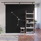 Cancer Zodiac Star Constellation Line Art Black Wall Mural Gallery Image 1