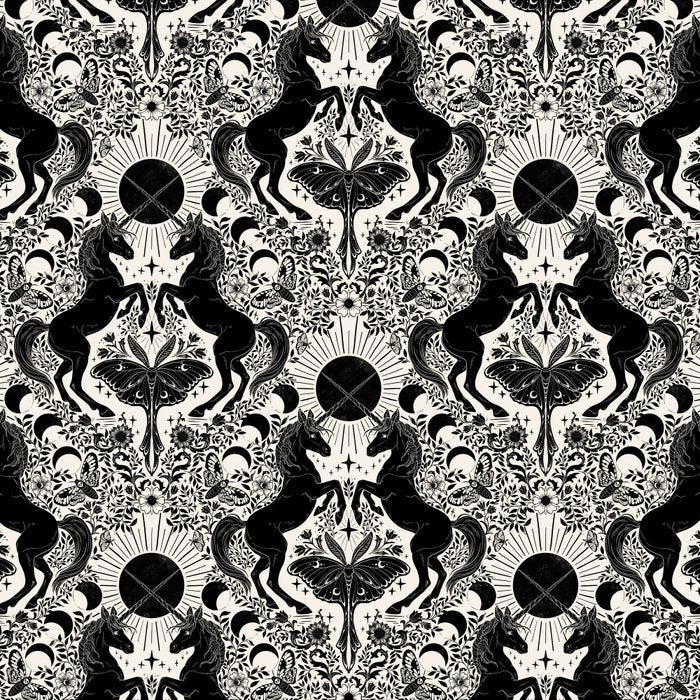 Celestial Unicorn Damask Cream & Black Coffee Mug Gallery Image 2