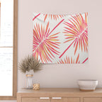 Tropical Fan Palm - Pink Palette Wall Tapestry Gallery Image 2