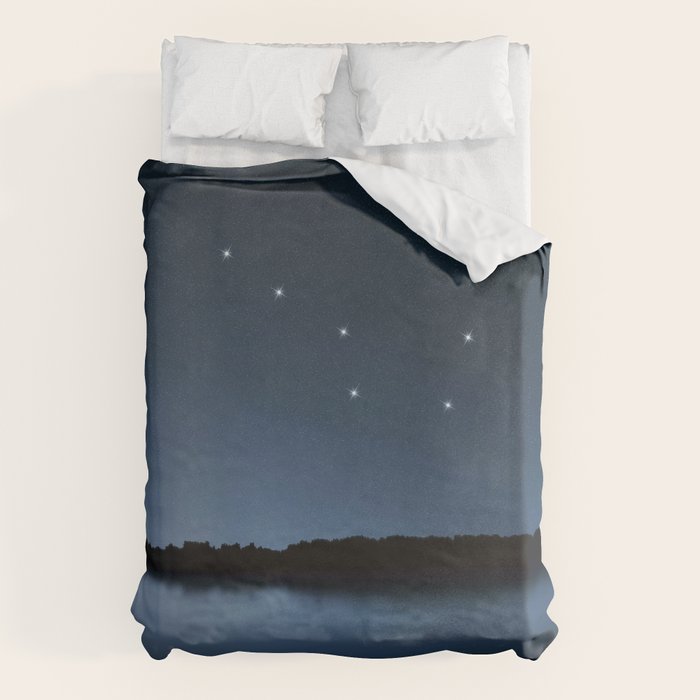 Big Dipper, Ursa Major star constellation, Night sky, Cluster of stars, Deep space Duvet Cover Gallery Image 6