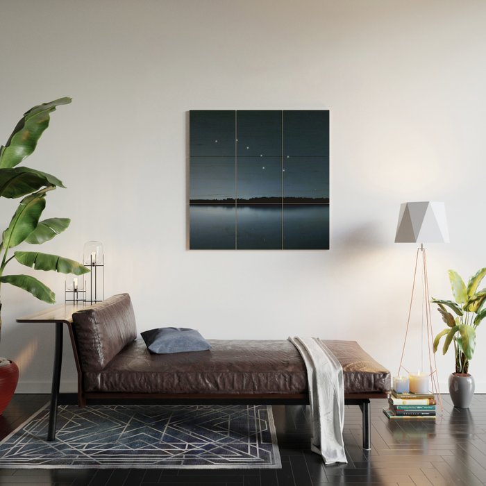Big Dipper, Ursa Major star constellation, Night sky, Cluster of stars, Deep space Wood Wall Art Gallery Image 2