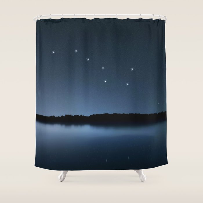 Big Dipper, Ursa Major star constellation, Night sky, Cluster of stars, Deep space Shower Curtain Gallery Image 1