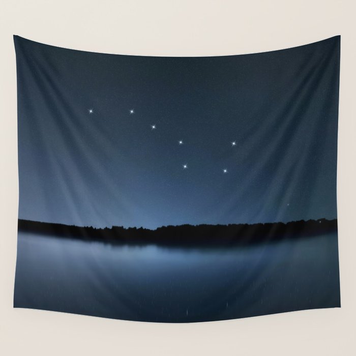 Big Dipper, Ursa Major star constellation, Night sky, Cluster of stars, Deep space Wall Tapestry Gallery Image 4