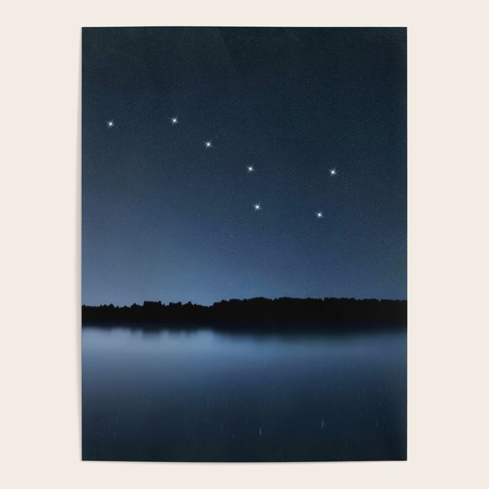 Big Dipper, Ursa Major star constellation, Night sky, Cluster of stars, Deep space Poster Gallery Image 4