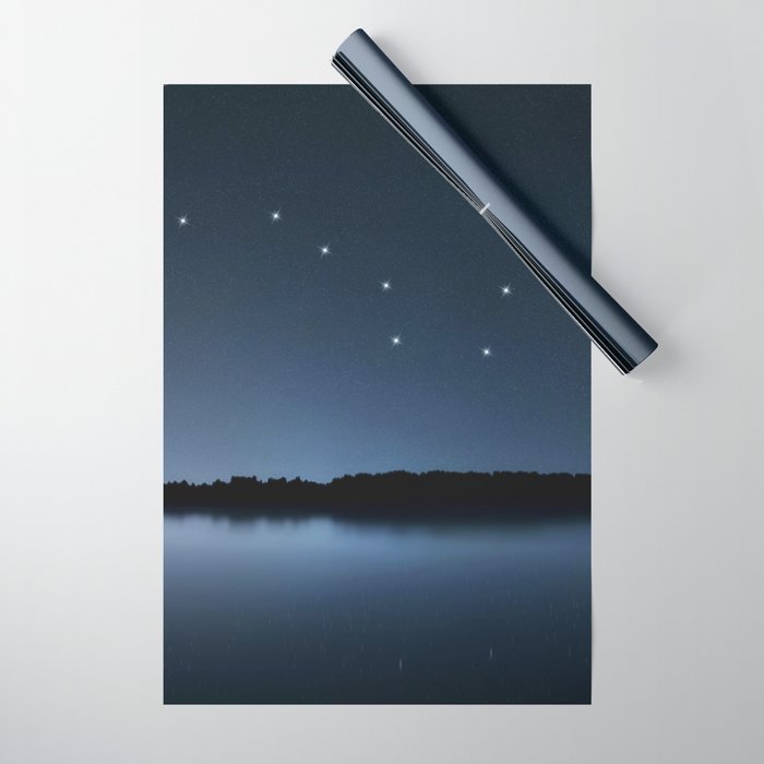Big Dipper, Ursa Major star constellation, Night sky, Cluster of stars, Deep space Wrapping Paper Gallery Image 1