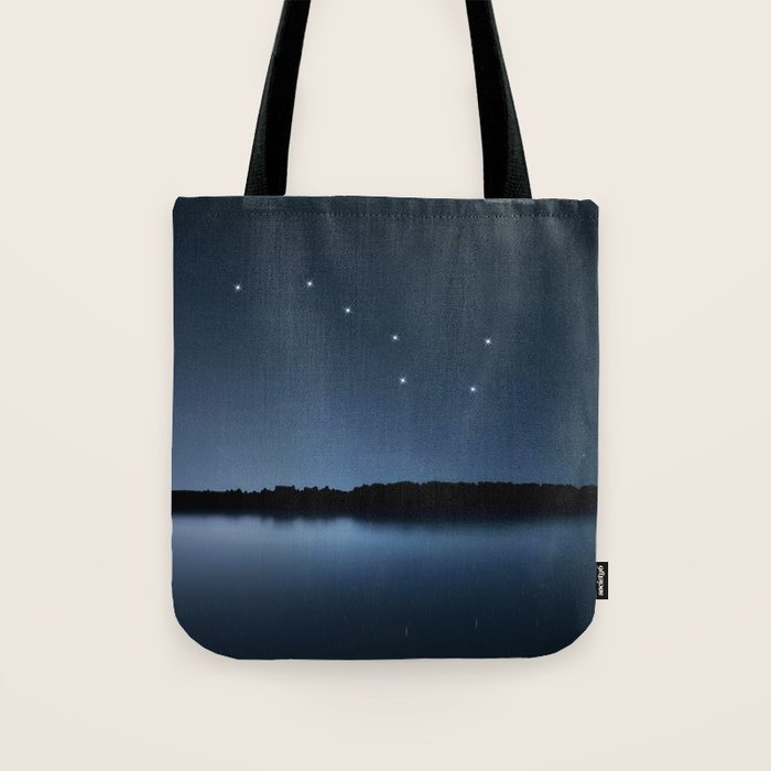 Big Dipper, Ursa Major star constellation, Night sky, Cluster of stars, Deep space Tote Bag Gallery Image 1