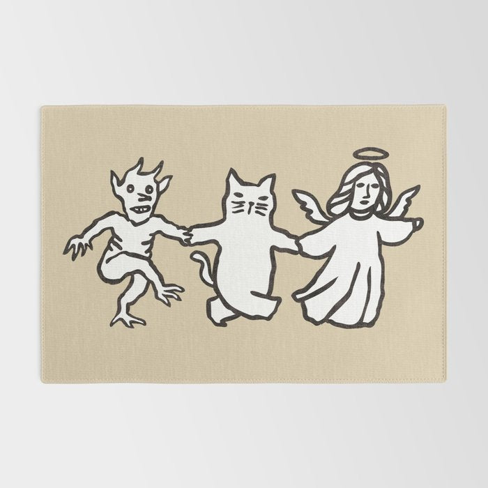 The angel and devil and cat Rug Gallery Image 2