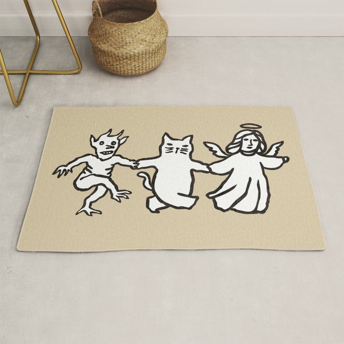 The angel and devil and cat Rug Gallery Image 1