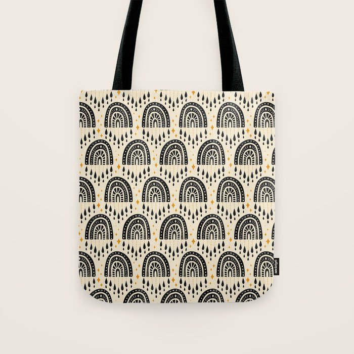 Little Rainbows - black, marigold, and cream Tote Bag Gallery Image 1