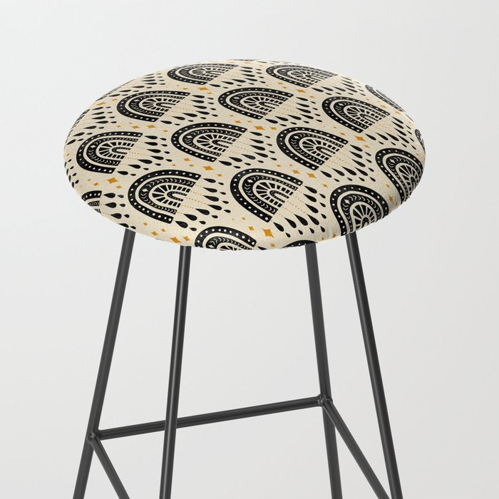 Little Rainbows - black, marigold, and cream Stool Gallery Image 2