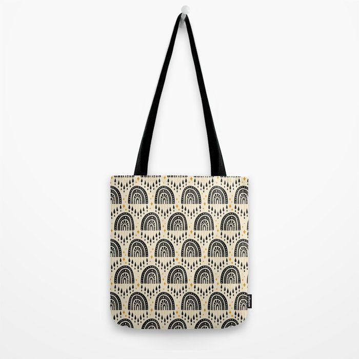 Little Rainbows - black, marigold, and cream Tote Bag Gallery Image 2