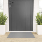 Quick Silver Gray Solid Color Plain Neutral Earth Tone  Welcome Mat Gallery Image 3