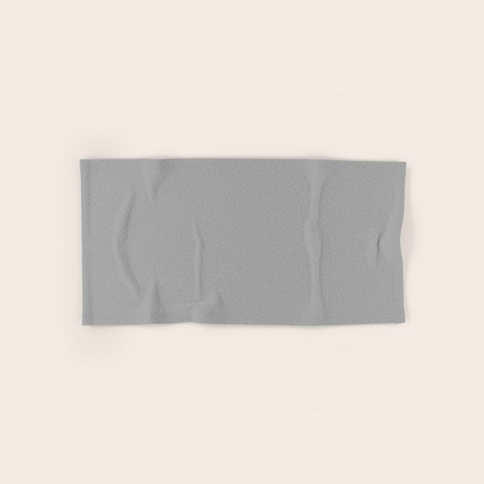 Quick Silver Gray Solid Color Plain Neutral Earth Tone  Bath Towel Gallery Image 1