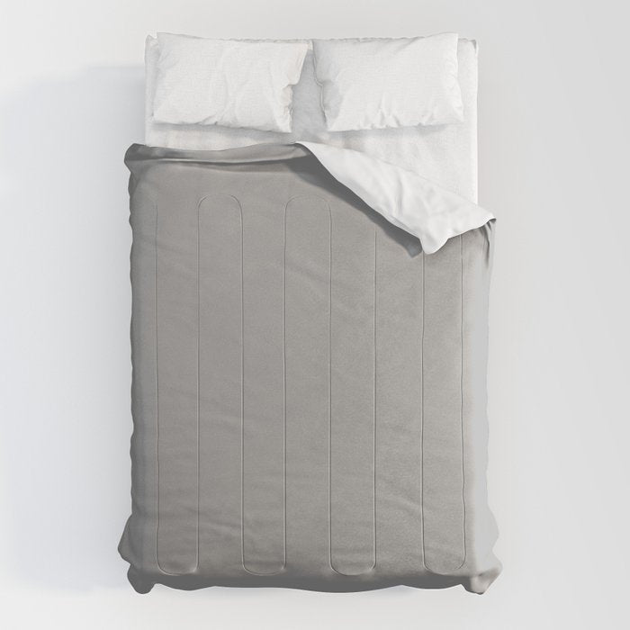 Quick Silver Gray Solid Color Plain Neutral Earth Tone  Comforter Gallery Image 6