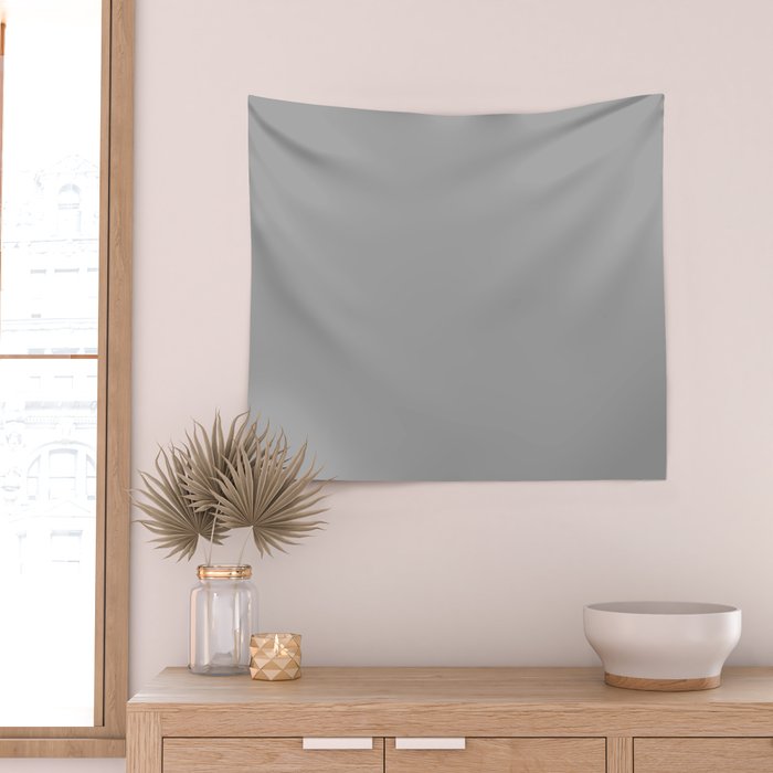 Quick Silver Gray Solid Color Plain Neutral Earth Tone  Wall Tapestry Gallery Image 2