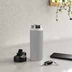 Quick Silver Gray Solid Color Plain Neutral Earth Tone  Water Bottle Gallery Image 4