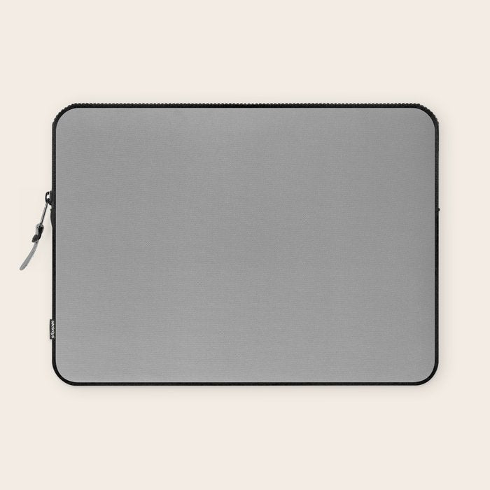 Quick Silver Gray Solid Color Plain Neutral Earth Tone  Laptop Sleeve Gallery Image 1