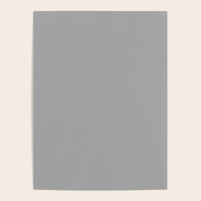 Quick Silver Gray Solid Color Plain Neutral Earth Tone  Poster Gallery Image 1