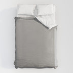 Quick Silver Gray Solid Color Plain Neutral Earth Tone  Duvet Cover Gallery Image 6